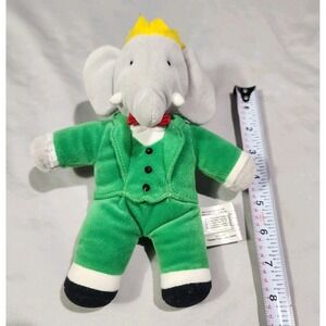 Babar the Elephant 8" Plush King Green Suit & Crown Crocodile Creek Stuffed Toy